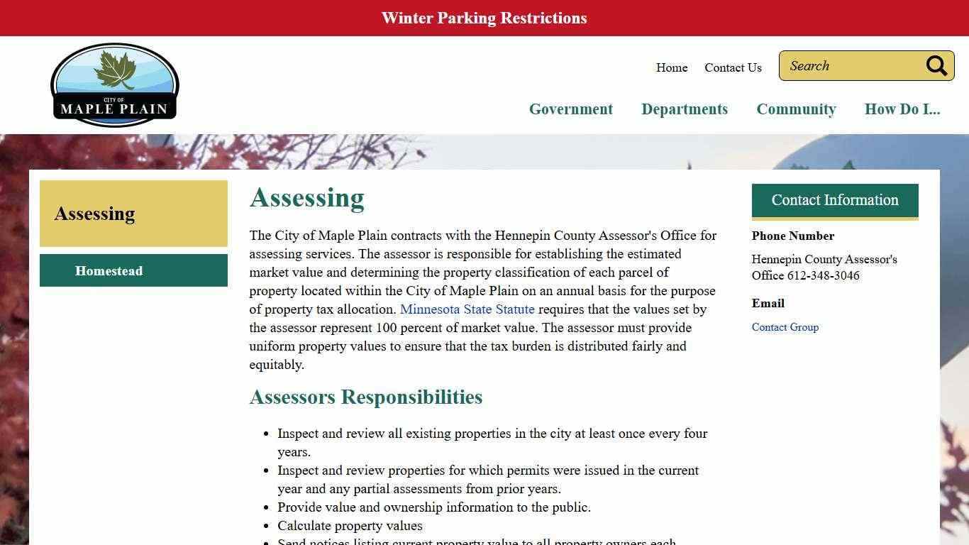 Assessing | Maple Plain, MN